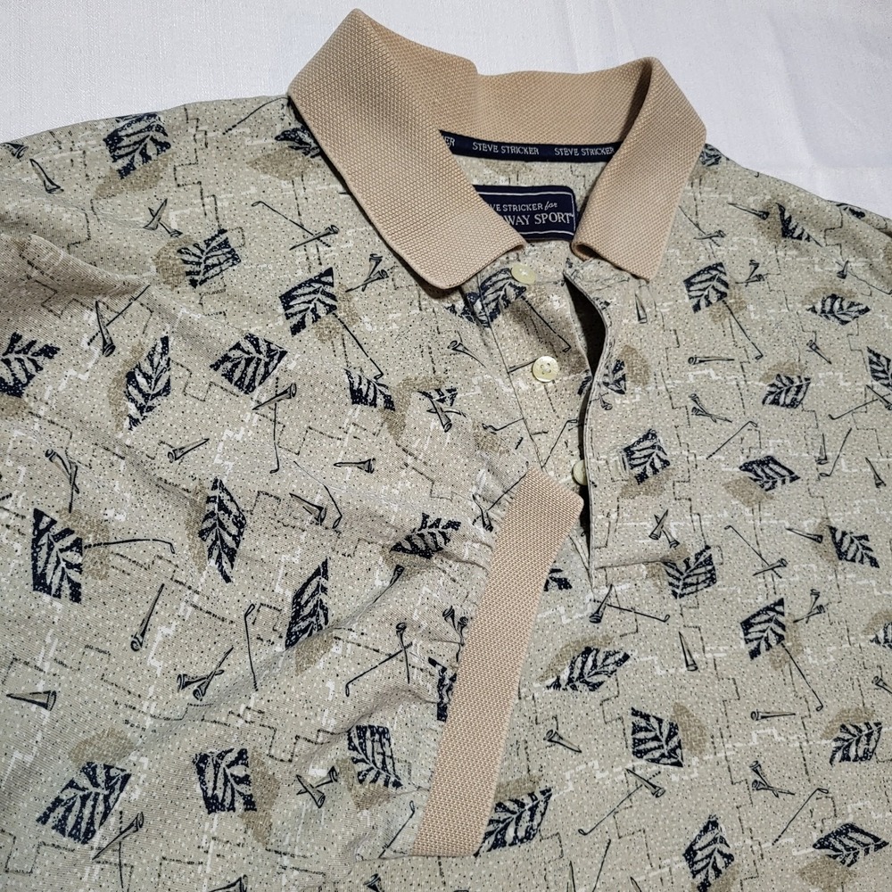 Steve Stricker Fairway Sport Polo Shirt Mens XL Geometric Golf Preppy Academia